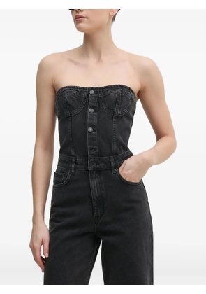 Sisley button-fastening denim jumpsuit - Black