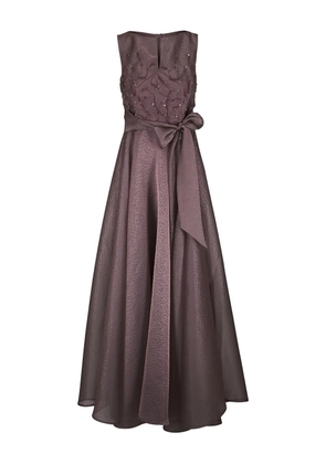 Talbot Runhof embellished tie maxi dress - Brown