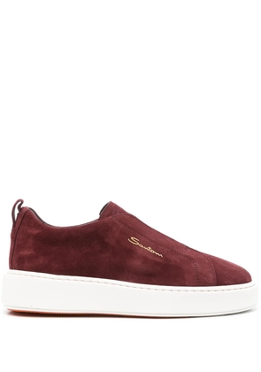 Santoni suede slip-on sneakers - Red