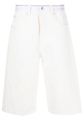 Alexander Wang logo-webbing board shorts - White