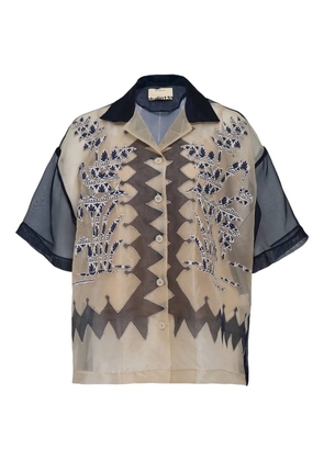 Biyan embroidered organza shirt - Neutrals