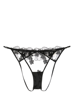 Fleur Du Mal Sequin Violet embroidered ouvert panty - Black