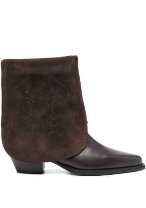 Bibi Lou 50mm embroidered pointed-toe boots - Brown