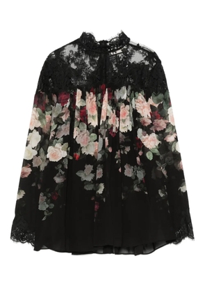 ZIMMERMANN lace-trimmed floral blouse - Black
