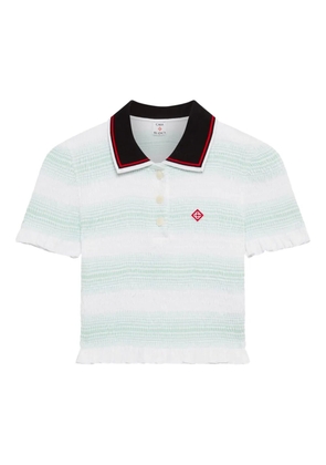 Casablanca striped smocked-detail top - White