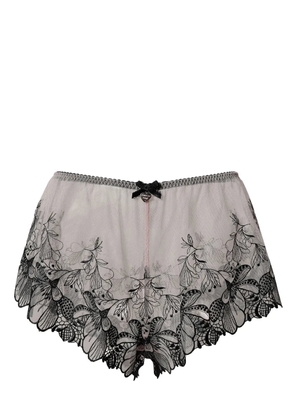 TWINSET floral-embroidered tulle briefs - Neutrals