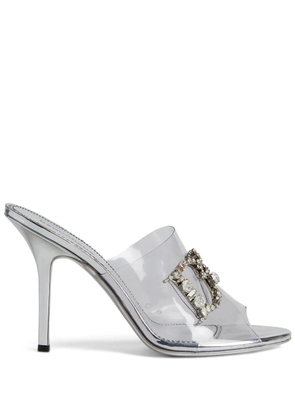 DSQUARED2 crystal-embellished logo mules - Silver