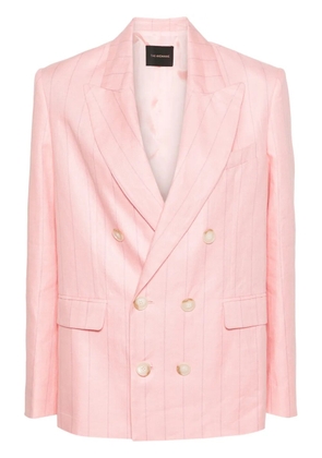 THE ANDAMANE Pixie linen double-breasted blazer - Pink