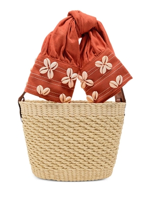 Sensi Studio mini shell-sleeve basket bag - Neutrals
