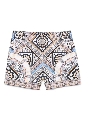 Camilla Make Me Your Mosaic-print swim shorts - Neutrals