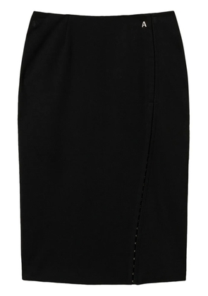TWINSET side hooks detail midi skirt - Black
