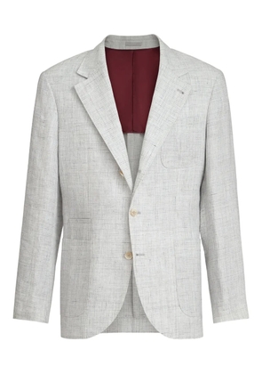 Brunello Cucinelli linen patch-pockets blazer - Grey