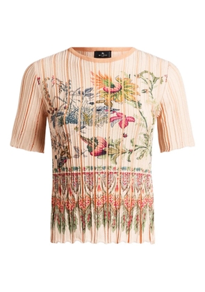 ETRO pleating floral top - Neutrals
