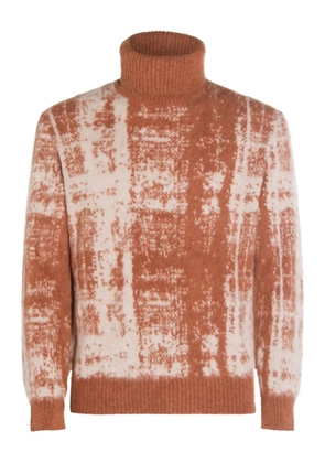 Piacenza Cashmere roll-neck patterned sweater - Orange