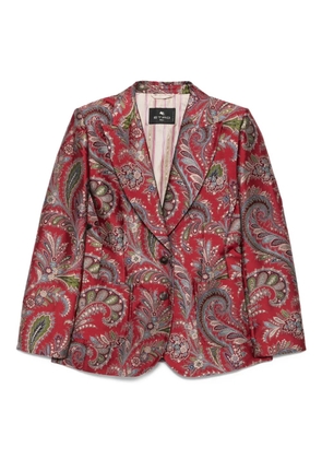 ETRO paisley-pattern single-breasted blazer - Red