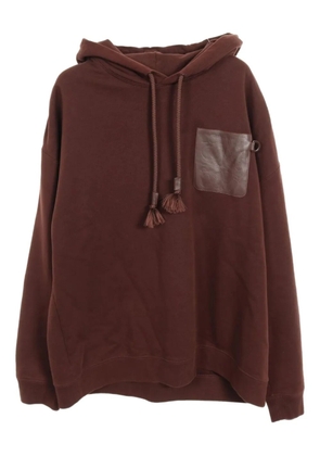 Loewe Pre-Owned 2010s leather-pocket cotton hoodie - Brown