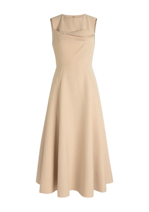 Roland Mouret drape flared midi dress - Neutrals