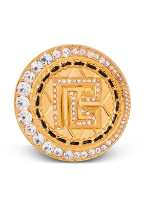 Balmain rhinestone-embellished brooch - Gold