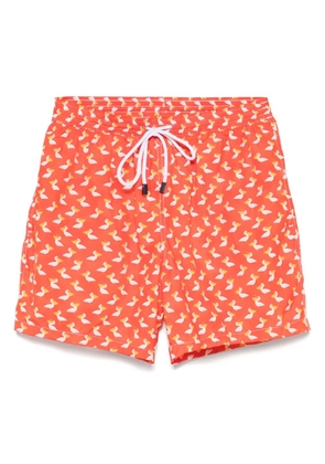 Barba duck-print swim shorts - Red