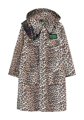 Barbour xBarbour xGanni leopard print hooded coat - Neutrals