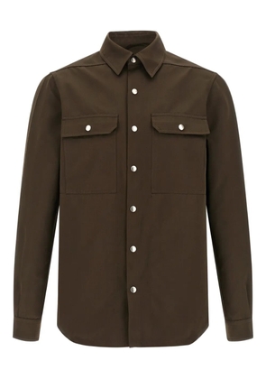 Rick Owens Outershirt snap button pockets shirt - Brown