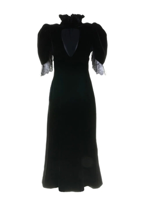 Alexander McQueen lace-detail velvet dress - Black
