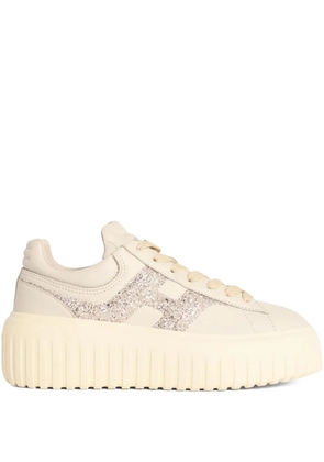 Hogan H stripes glitter sneakers - Neutrals