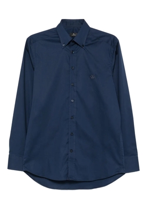ETRO logo-embroidered button-down shirt - Blue