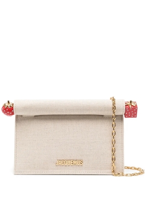 Jacquemus strawberry-detail chain clutch - Neutrals
