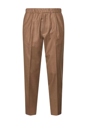 D4.0 elasticated-waistband pleated trousers - Brown