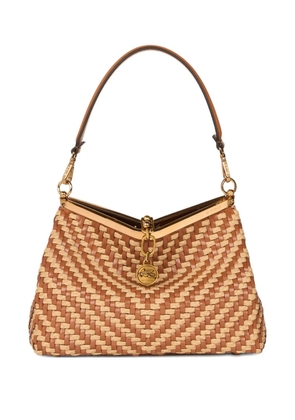 ETRO medium Vela woven-leather shoulder bag - Neutrals