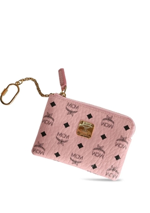 MCM logo-pattern chain-detail wallet - Pink