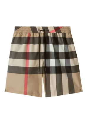 Burberry checked swim shorts - Neutrals