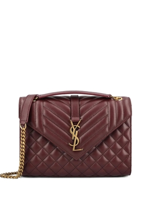 Saint Laurent matelassé logo envelope shoulder bag - Red