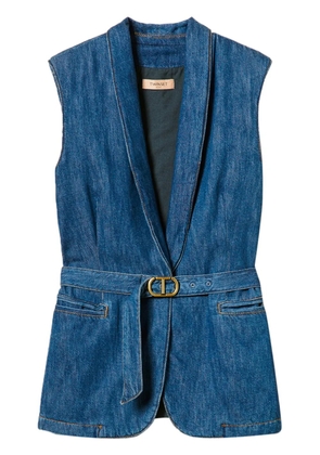TWINSET belted denim waistcoat - Blue