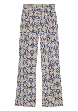 GANNI graphic-print straight-leg jeans - Blue