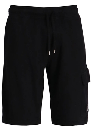 C.P. Company Lens-detail fleece track shorts - Black