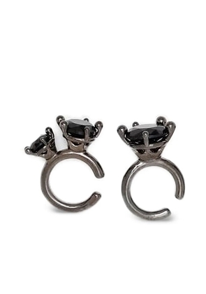 Panconesi ring-embellished earring cuffs set - Black