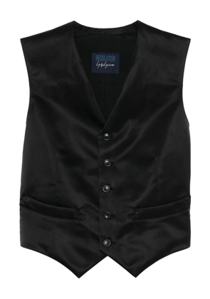 Yohji Yamamoto twill gilet - Black