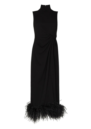 16Arlington Maika feather-embellished sleeveless gown - Black