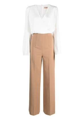 TWINSET long-sleeve wide-leg jumpsuit - White