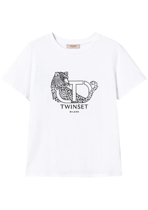 TWINSET logo-embroidered T-shirt - White