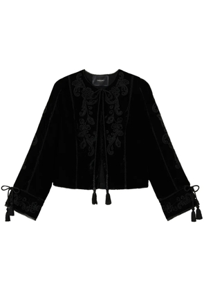 TWINSET embroidered velvet jacket - Black