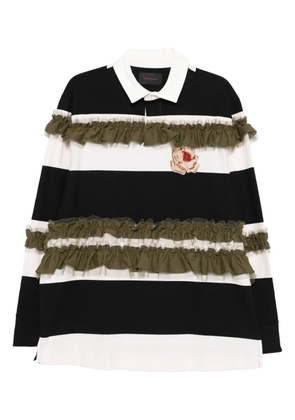 Simone Rocha ruffle-detail polo shirt - Black
