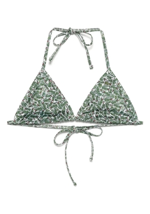 Lacoste monogram-print bikini top - Green