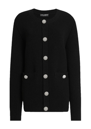 Dolce & Gabbana jewel-button ribbed cardigan - Black