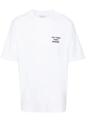 Drôle De Monsieur slogan-print cotton T-shirt - White