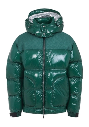 Casablanca high-shine patterned-panel puffer jacket - Green