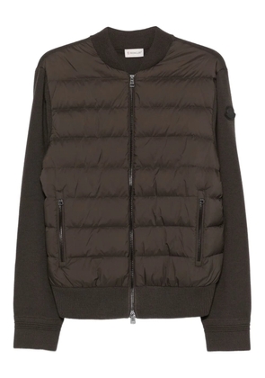 Moncler padded zip-up cardigan - Brown