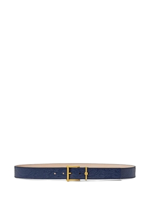 Versace Barocco-embossed belt - Blue